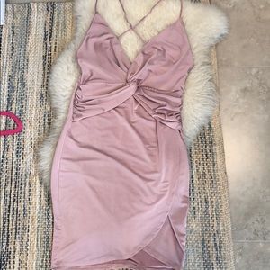 Sexy silky pink dress